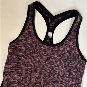 lululemon athletica Pink and Black Space-Dye Racerback Tank Top